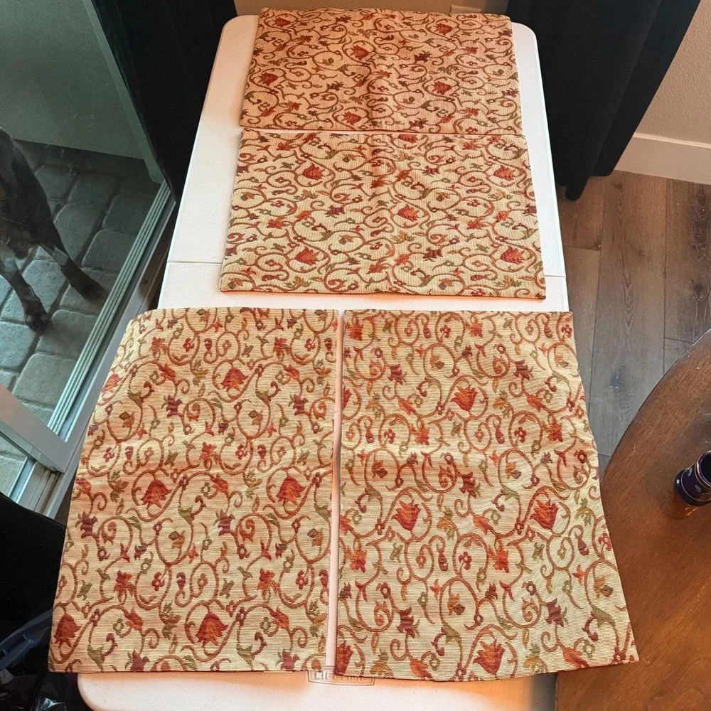 Pier 1 One Imports Placemats Autumn Scroll Floral Set of 4 Cottagecore Mother FS